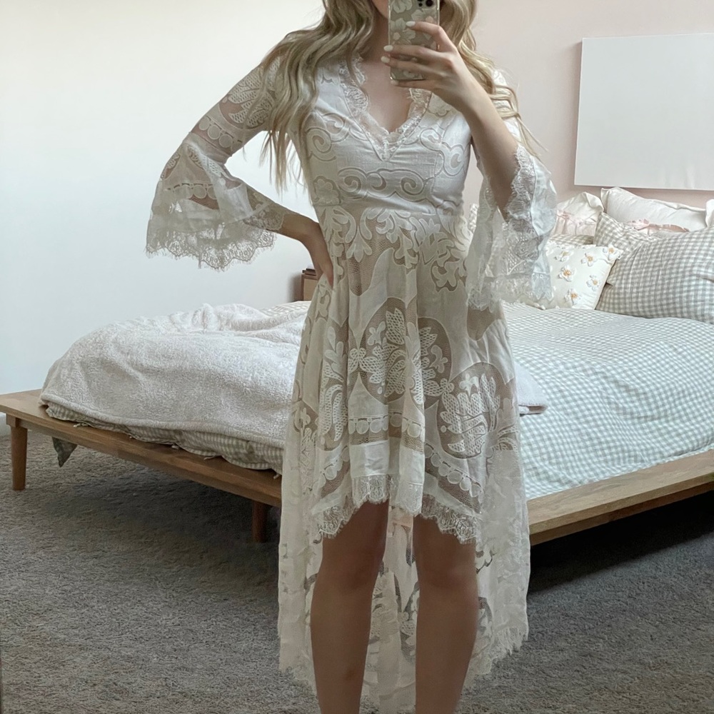 Lace Boho Dress Long Sleeve